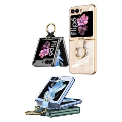 Galaxy Z Flip 6 Case Zore Ring Kipta Cover - 8