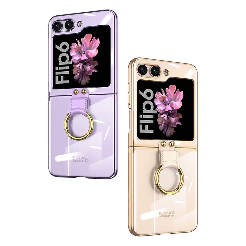 Galaxy Z Flip 6 Case Zore Ring Kipta Cover - 9