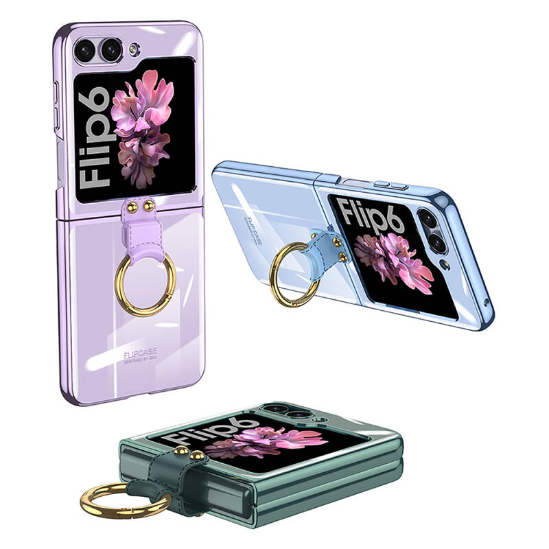 Galaxy Z Flip 6 Case Zore Ring Kipta Cover - 11