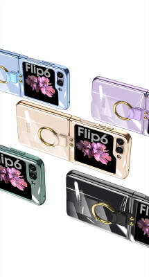 Galaxy Z Flip 6 Case Zore Ring Kipta Cover - 17