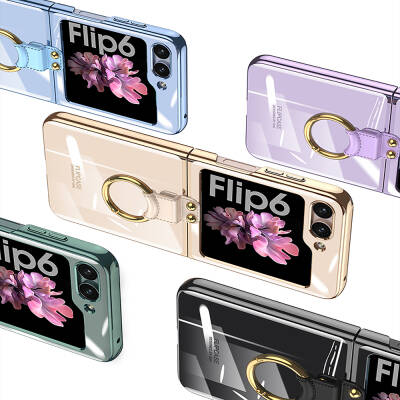 Galaxy Z Flip 6 Case Zore Ring Kipta Cover - 25