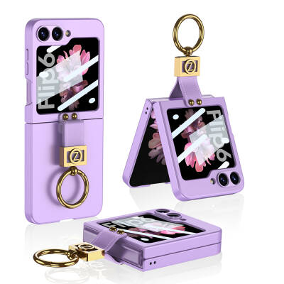 Galaxy Z Flip 6 Case Zore Z Letter Ring Cover - 6