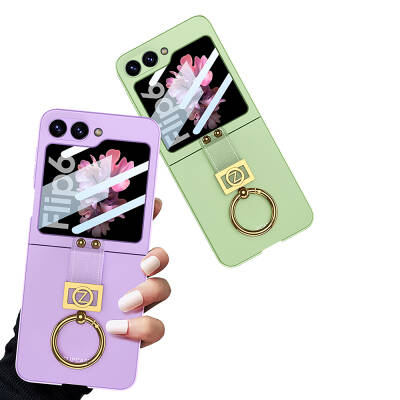 Galaxy Z Flip 6 Case Zore Z Letter Ring Cover - 12