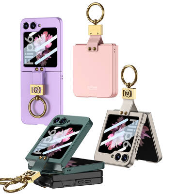 Galaxy Z Flip 6 Case Zore Z Letter Ring Cover - 13