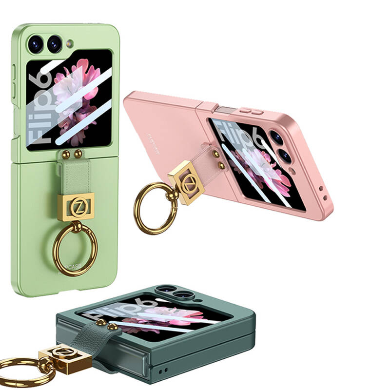 Galaxy Z Flip 6 Case Zore Z Letter Ring Cover - 14