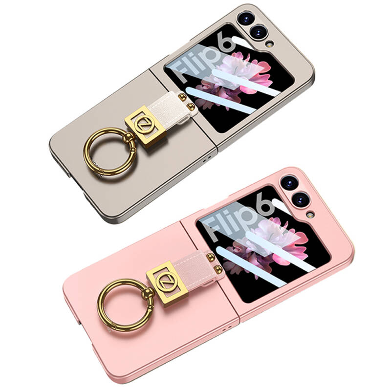 Galaxy Z Flip 6 Case Zore Z Letter Ring Cover - 19