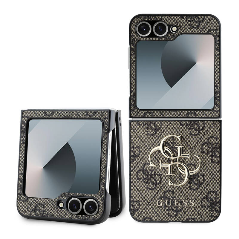 Galaxy Z Flip 6 Kılıf Guess Orjinal Lisanslı Leather Metal Logo Kapak - 2