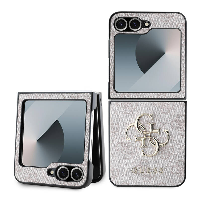 Galaxy Z Flip 6 Kılıf Guess Orjinal Lisanslı Leather Metal Logo Kapak - 4