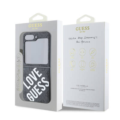 Galaxy Z Flip 6 Kılıf Guess Orjinal Lisanslı Love Guess Printing Kapak - 8