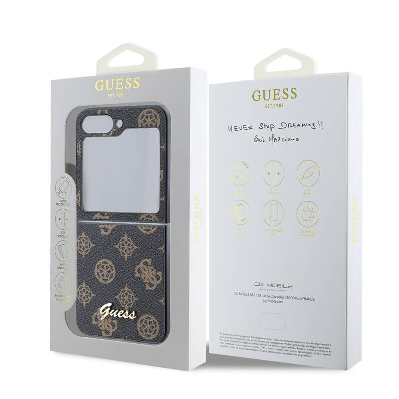 Galaxy Z Flip 6 Kılıf Guess Orjinal Lisanslı Peony Script Kapak - 8