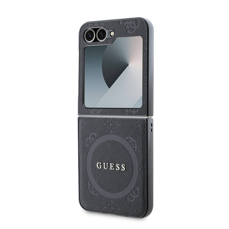 Galaxy Z Flip 6 Kılıf Guess Orjinal Lisanslı Saffiano Metal Logo Kapak - 6