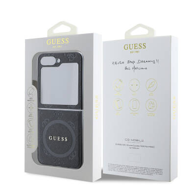 Galaxy Z Flip 6 Kılıf Guess Orjinal Lisanslı Saffiano Metal Logo Kapak - 8