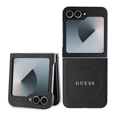 Galaxy Z Flip 6 Kılıf Guess Orjinal Lisanslı Saffiano Metal Logo Kapak - 9