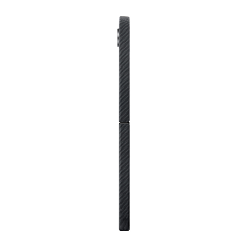 Galaxy Z Flip 6 Kılıf Magsafe Şarj Özellikli 600D Aramid Fiber Pitaka Ultra-Slim Classic Serisi Black-Grey Twill Kapak - 4