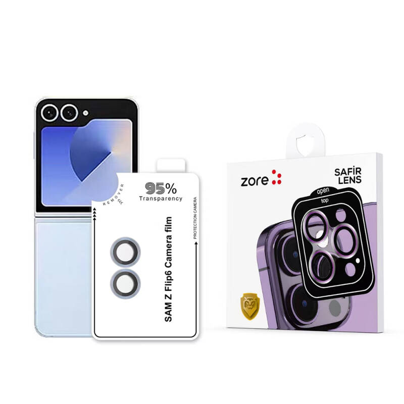 Galaxy Z Flip 6 Zore CL-11 Sapphire Anti-Fingerprint Anti-Reflective Camera Lens Protector - 3