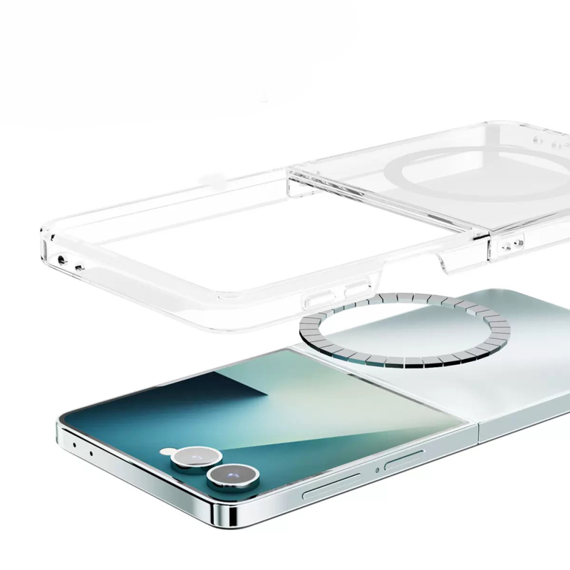 Galaxy Z Flip 7 Case Camera Protection M-safe Hard PC Zore Porto Cover - 9