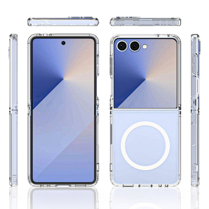 Galaxy Z Flip 7 Case Camera Protection M-safe Hard PC Zore Porto Cover - 11