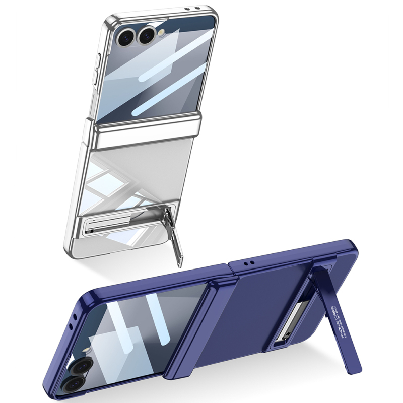 Galaxy Z Flip 7 Case Camera Protection Transparent Design Zore Lego Stand Cover - 6
