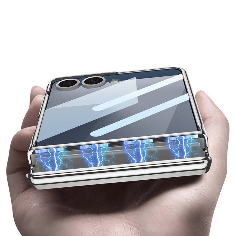 Galaxy Z Flip 7 Case Camera Protection Transparent Design Zore Lego Stand Cover - 4