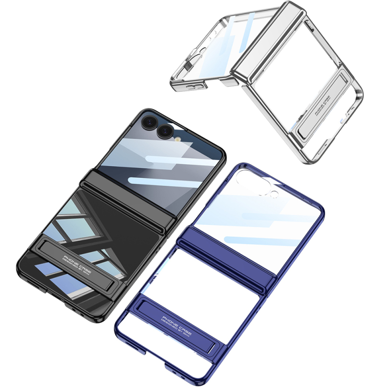 Galaxy Z Flip 7 Case Camera Protection Transparent Design Zore Lego Stand Cover - 8