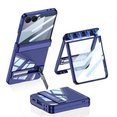 Galaxy Z Flip 7 Case Camera Protection Transparent Design Zore Lego Stand Cover - 4