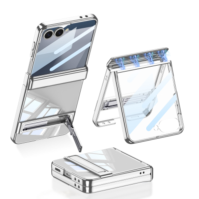 Galaxy Z Flip 7 Case Camera Protection Transparent Design Zore Lego Stand Cover - 3