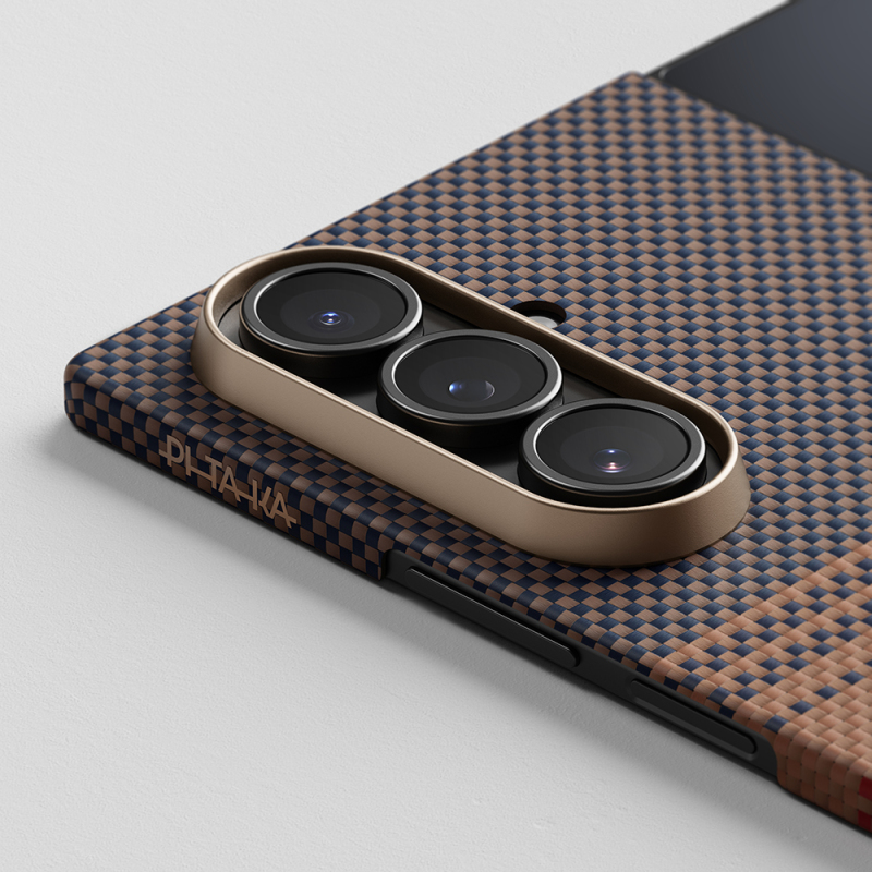 Galaxy Z Flip 7 Case M-safe Charging Feature Aramid Fiber Pitaka Tactile Woven Sunset-Moonrise Series Cover - 8