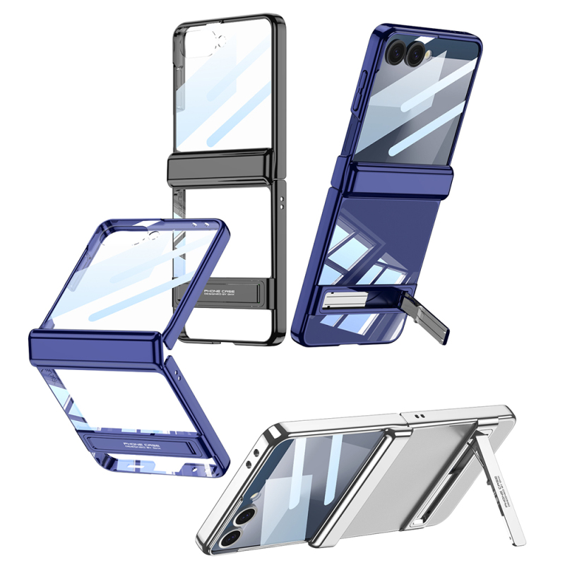 Galaxy Z Flip 7 Kılıf Kamera Korumalı Şeffaf Tasarımlı Zore Lego Standlı Kapak - 5