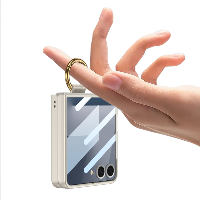 Galaxy Z Flip 7 Kılıf M-safe Şarj Özellikli Zore Kıpta Yüzüklü Flip Sert Kapak - 12