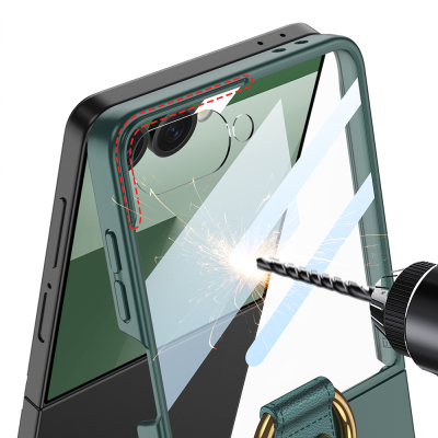 Galaxy Z Flip 7 Kılıf M-safe Şarj Özellikli Zore Kıpta Yüzüklü Flip Sert Kapak - 14