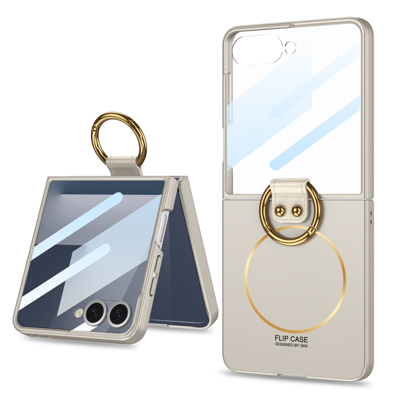 Galaxy Z Flip 7 Kılıf M-safe Şarj Özellikli Zore Kıpta Yüzüklü Flip Sert Kapak - 8
