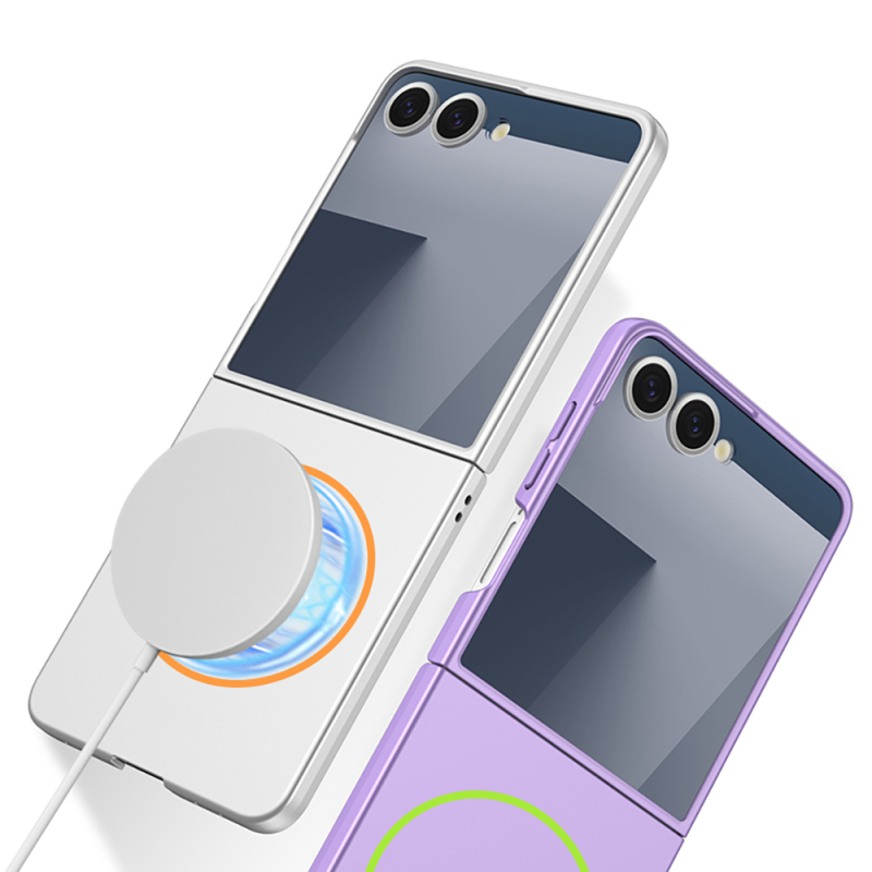 Galaxy Z Flip 7 Kılıf Wireless Şarj Özellikli Zore Kıpta M-safe Kapak - 3