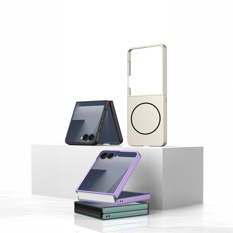 Galaxy Z Flip 7 Kılıf Wireless Şarj Özellikli Zore Kıpta M-safe Kapak - 5