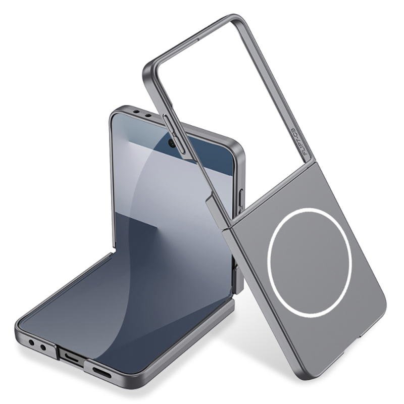 Galaxy Z Flip 7 Kılıf Wireless Şarj Özellikli Zore Kıpta M-safe Kapak - 6