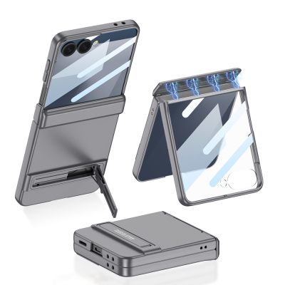 Galaxy Z Flip 7 Kılıf Zore Kıpta Standlı Kapak - 1