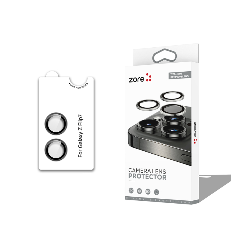 Galaxy Z Flip 7 Zore CL-12 Premium Safir Parmak İzi Bırakmayan Yansıma Önleyici Kamera Lens Koruyucu - 2