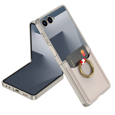 Galaxy Z Flip 7 Zore Kıpta Ring Card Holder Cover - 3