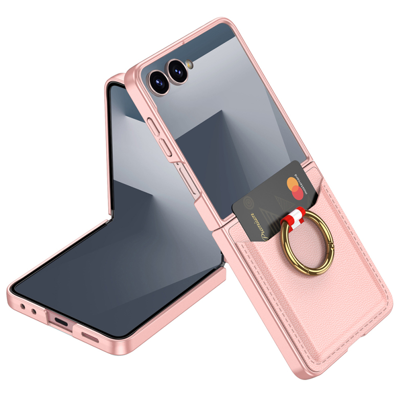 Galaxy Z Flip 7 Zore Kıpta Ring Card Holder Cover - 4