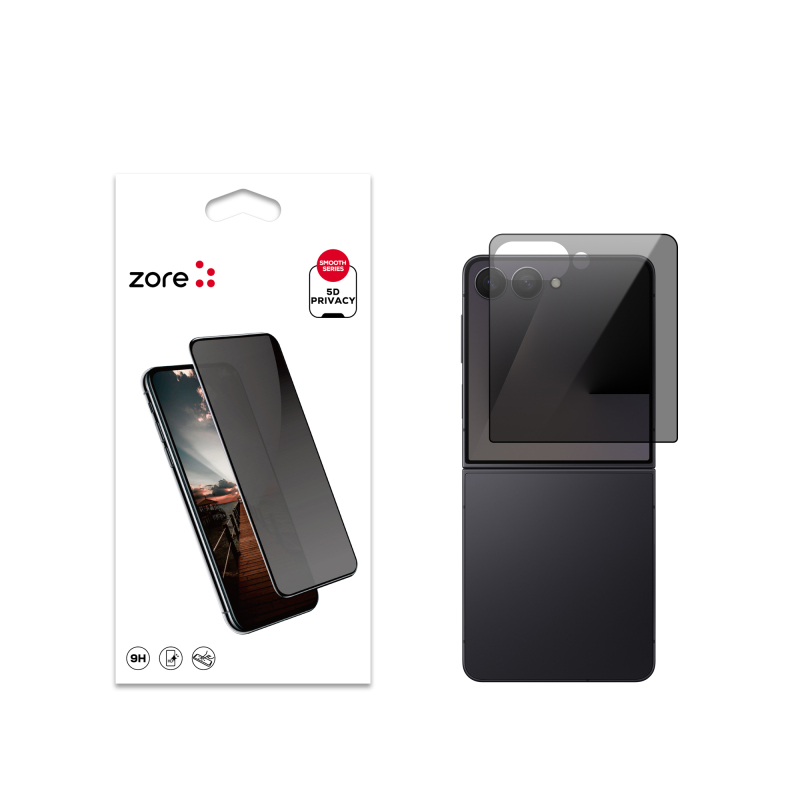 Galaxy Z Flip 7 Zore New 5D Privacy Temperli Ekran Koruyucu - 2