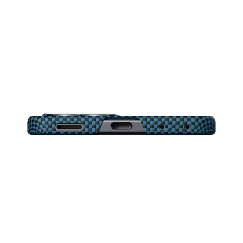 Galaxy Z Flip 8 Kılıf M-safe Şarj Özellikli Aramid Karbon Fiber Pitaka Tactile Woven Sunset-Moonrise Serisi Kapak - 6