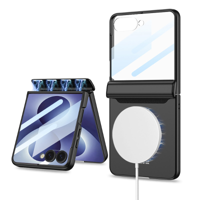 Galaxy Z Flip 8 Kılıf M-safe Şarj Özellikli Zore Kıpta KPT-04 Sert PC Kapak - 3