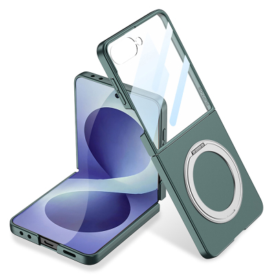 Galaxy Z Flip 8 Kılıf M-safe Şarj Özellikli Zore Kıpta Yüzüklü Kamera Korumalı Kapak - 4