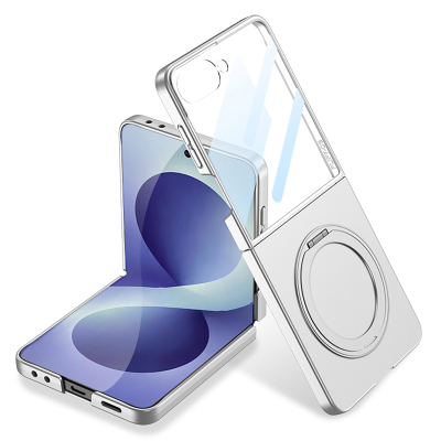 Galaxy Z Flip 8 Kılıf M-safe Şarj Özellikli Zore Kıpta Yüzüklü Kamera Korumalı Kapak - 5