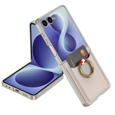 Galaxy Z Flip 8 Zore Kıpta Ring Holder Card Cover - 3