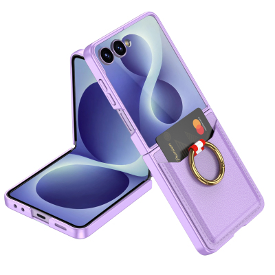 Galaxy Z Flip 8 Zore Kıpta Yüzüklü Kartlıklı Kapak - 2