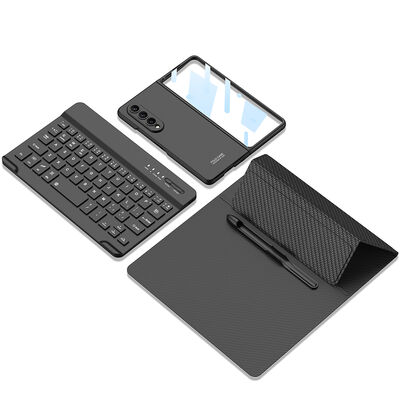 Galaxy Z Fold 3 Kılıf Standlı Bluetooth Klavyeli Zore Kıpta Keyboard Set Kılıf - 6