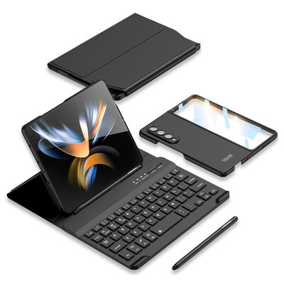 Galaxy Z Fold 3 Kılıf Standlı Bluetooth Klavyeli Zore Kıpta Keyboard Set Kılıf - 7