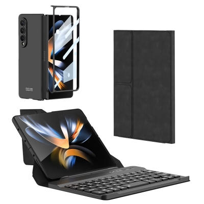 Galaxy Z Fold 4 Kılıf Standlı Bluetooth Klavyeli Zore Kıpta Keyboard Set Kılıf - 2