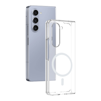 Galaxy Z Fold 5 Camera Protection and M-Safe Charging Feature Zore London Transparent Silicone Case - 2
