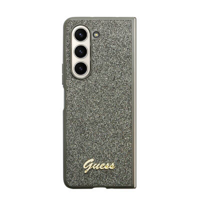 Galaxy Z Fold 5 Case Guess Original Licensed Text Logo Glitter Flakes Cover - 2